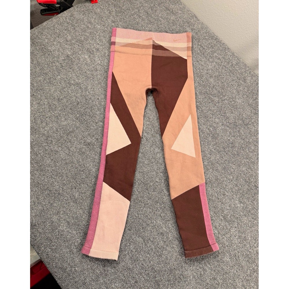 Nike Sculpt Lux Icon Clash 7/8 Seamless Leggings Women's M Brown Pink CJ4135-283